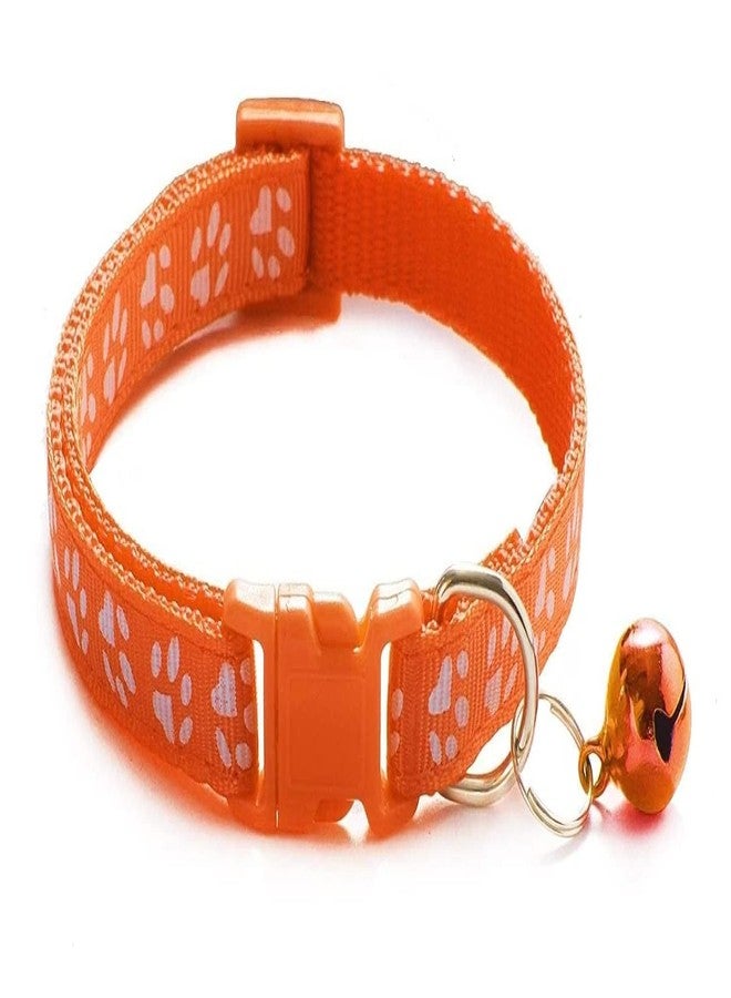 D&C PAWS Durable Nylon Paw Printed Cat Collars with Bell Soft Adjustable Collar Safe Solid and Protection Breakaway Neckband Suitable for Walking & Training Cats - Multicolor (Pack of 3) - Image 5